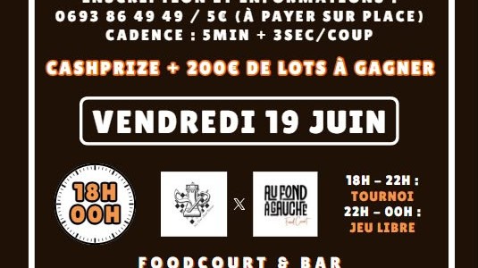 Le vendredi 19 juin 2026, notre club a eu le plaisir d’organiser, en collaboration avec le foodcourt AU FOND À GAUCHE, un tournoi de blitz exceptionnel. L’événement a rassemblé environ [&hellip;]